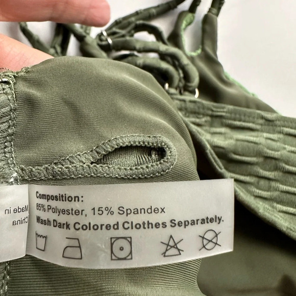 ZAFUL Two Tone Olive Green Bikini Top  Size 4 BNWT - Picture 5 of 7